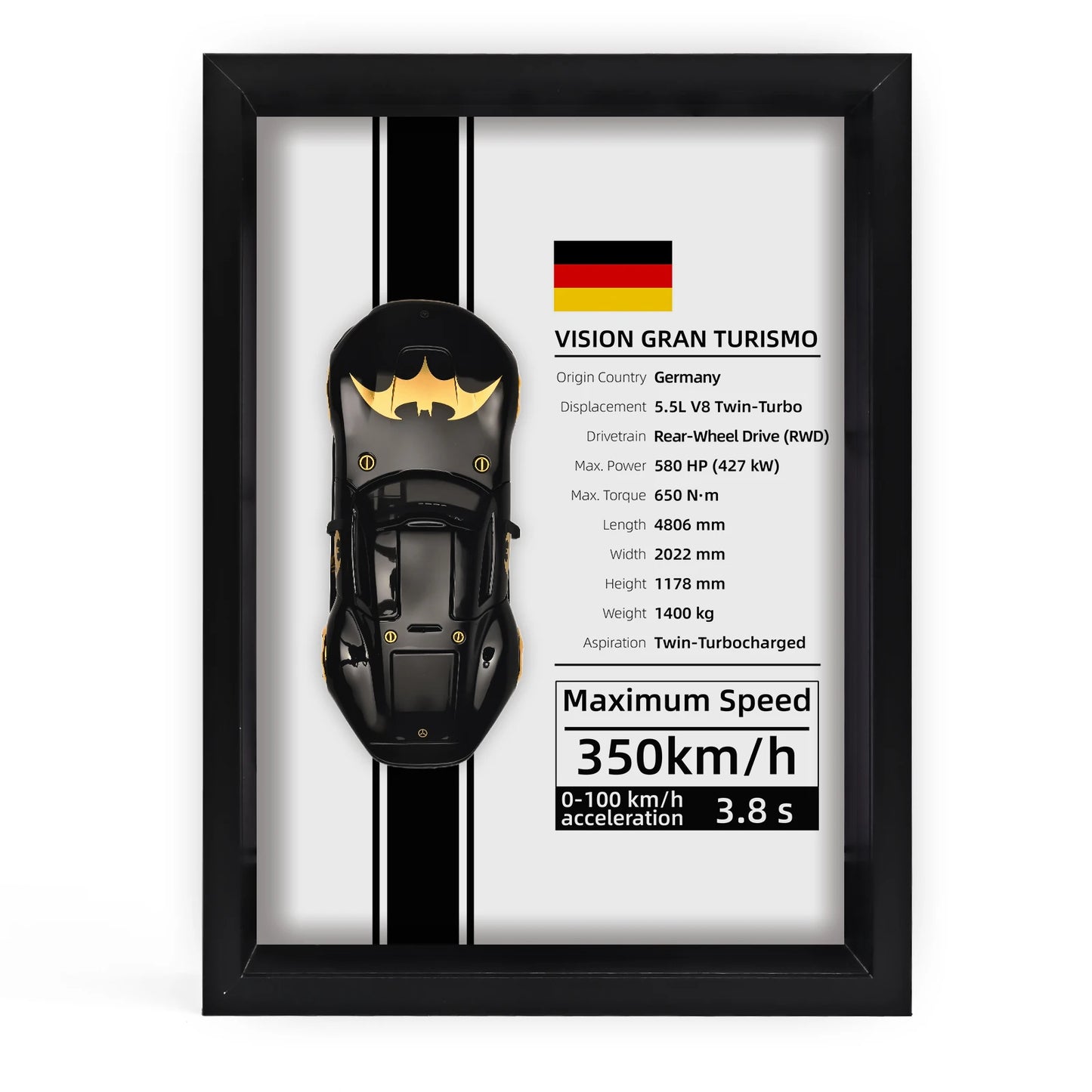 Collector’s 3D Car Frame 2 – Wall Display with Realistic Diecast Model