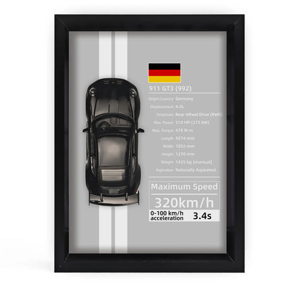 Collector’s 3D Car Frame 2 – Wall Display with Realistic Diecast Model