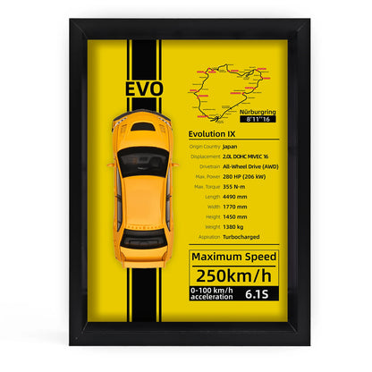 Collector’s 3D Car Frame 2 – Wall Display with Realistic Diecast Model