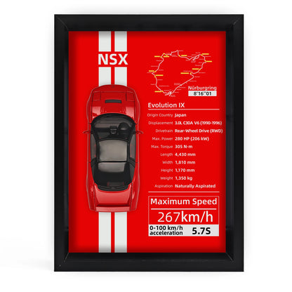 Collector’s 3D Car Frame 2 – Wall Display with Realistic Diecast Model