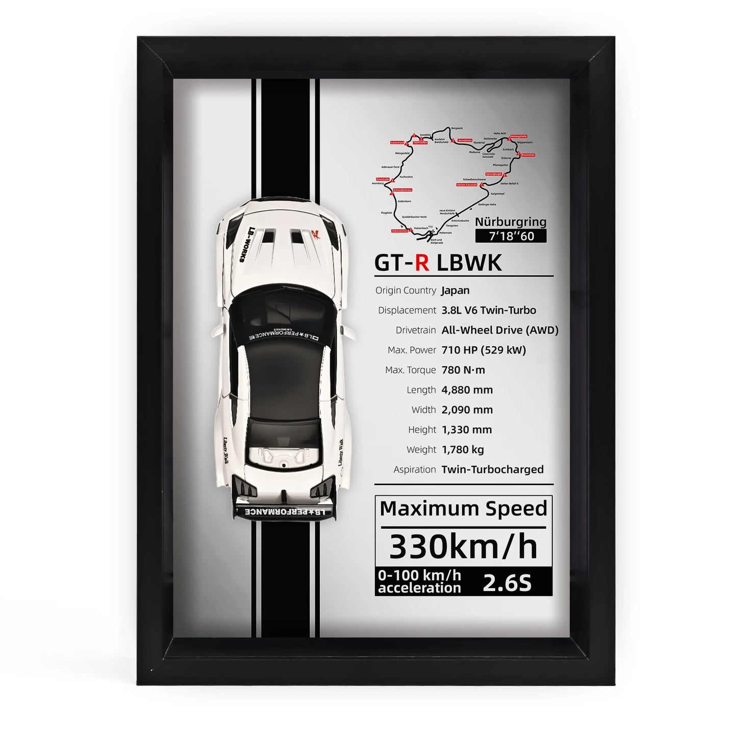 Collector’s 3D Car Frame 2 – Wall Display with Realistic Diecast Model