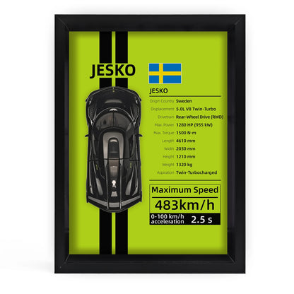 Collector’s 3D Car Frame 2 – Wall Display with Realistic Diecast Model