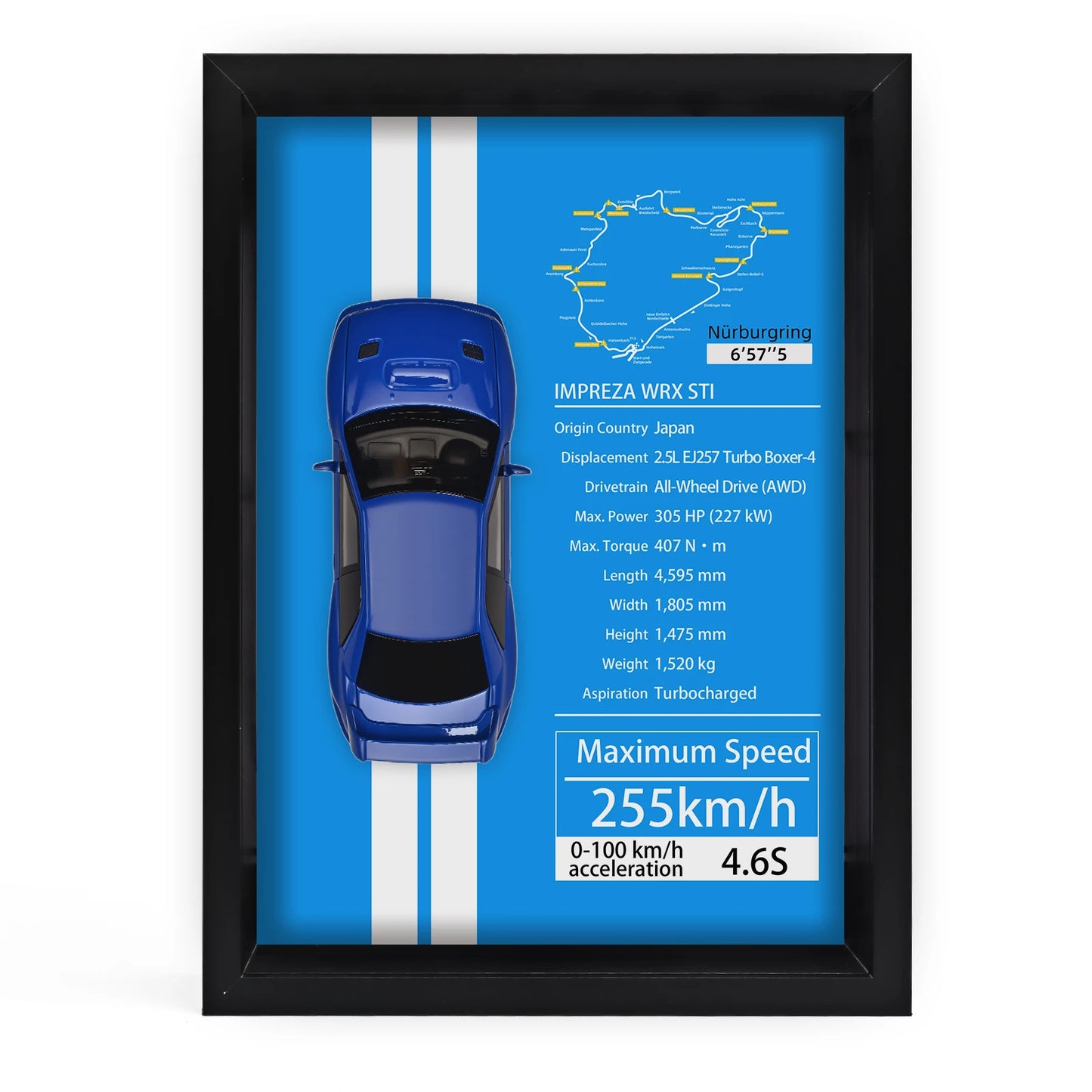 Collector’s 3D Car Frame 2 – Wall Display with Realistic Diecast Model