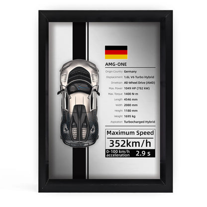 Collector’s 3D Car Frame 2 – Wall Display with Realistic Diecast Model
