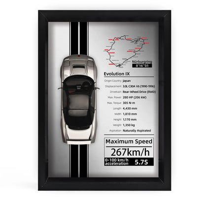 Collector’s 3D Car Frame 2 – Wall Display with Realistic Diecast Model
