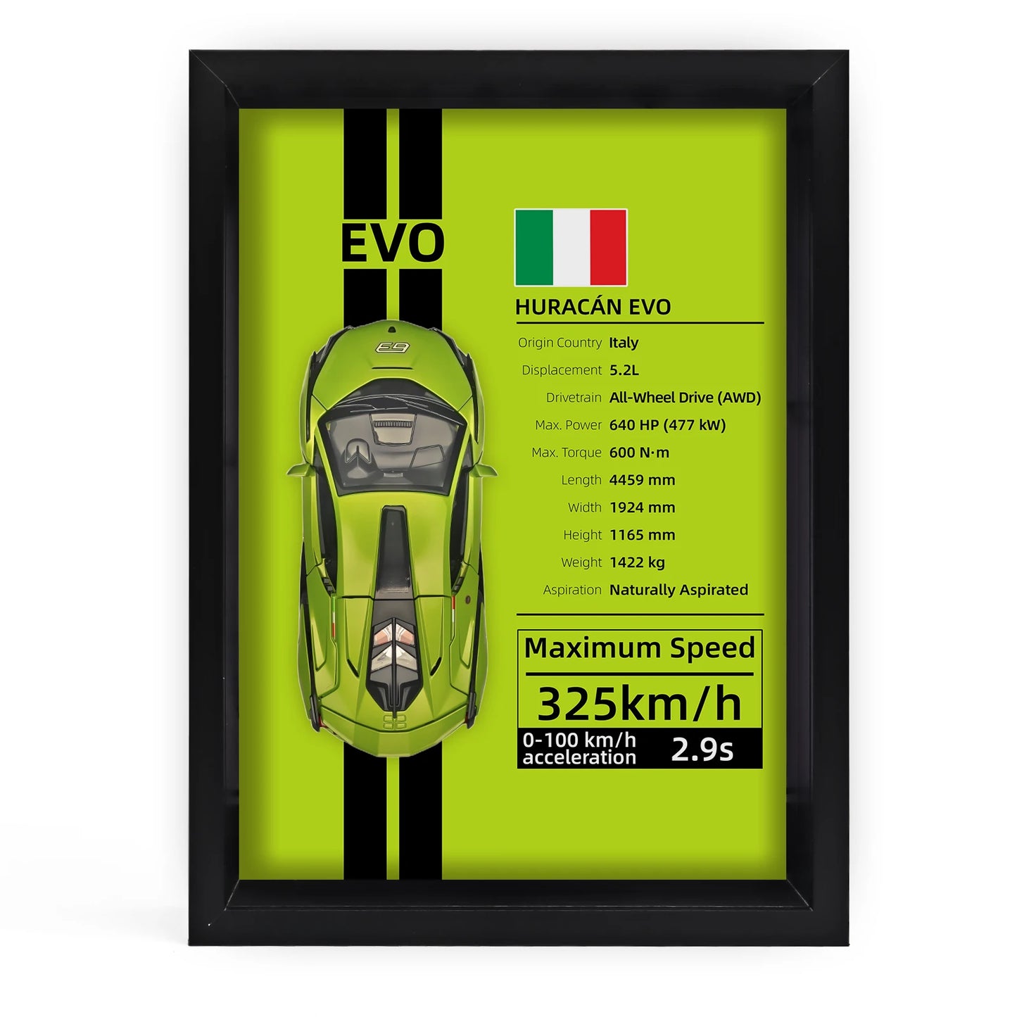 Collector’s 3D Car Frame 2 – Wall Display with Realistic Diecast Model