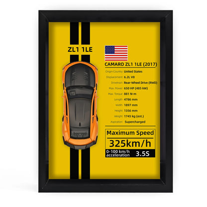 Collector’s 3D Car Frame 2 – Wall Display with Realistic Diecast Model