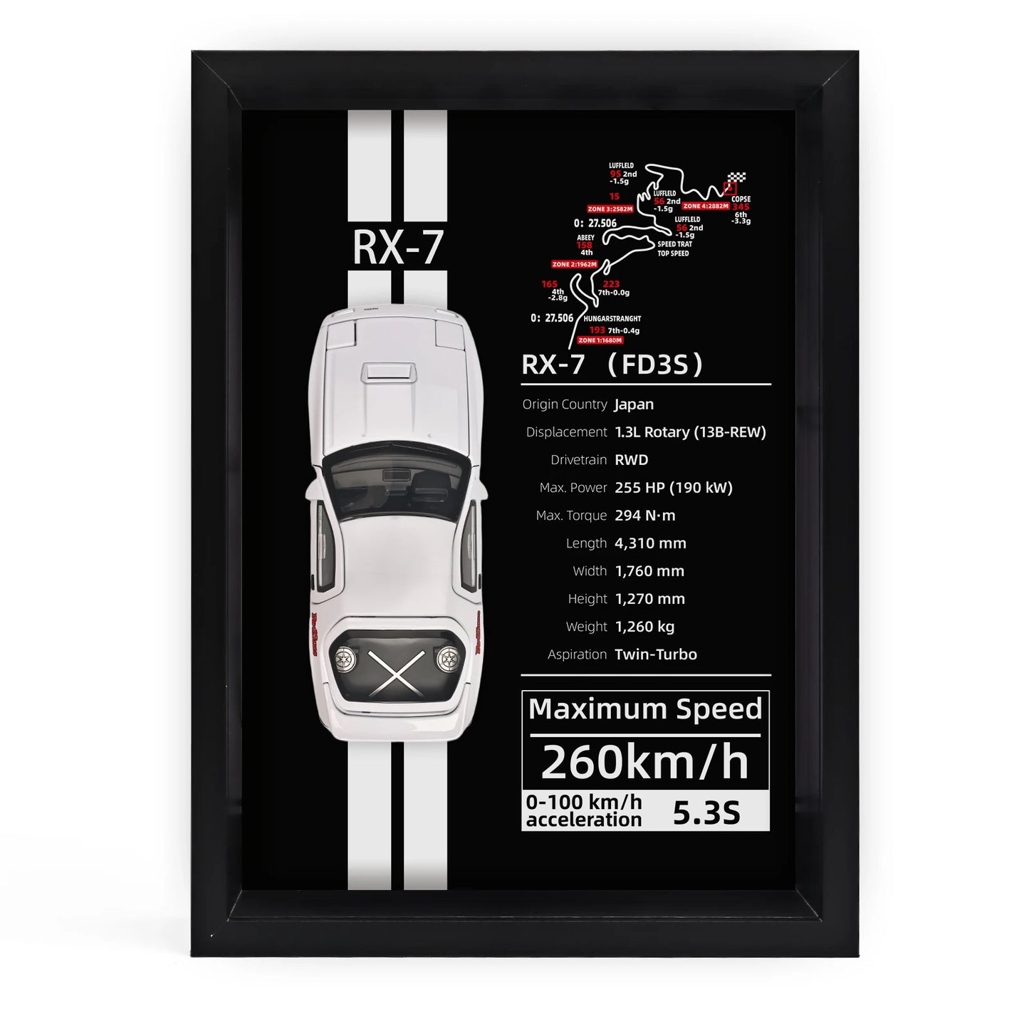 Collector’s 3D Car Frame 2 – Wall Display with Realistic Diecast Model