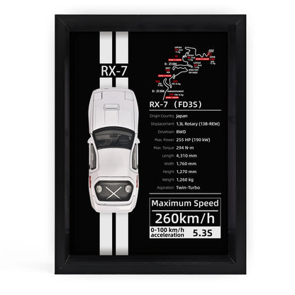 Collector’s 3D Car Frame 2 – Wall Display with Realistic Diecast Model