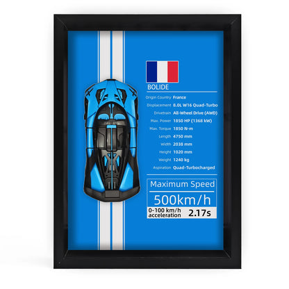 Collector’s 3D Car Frame 2 – Wall Display with Realistic Diecast Model