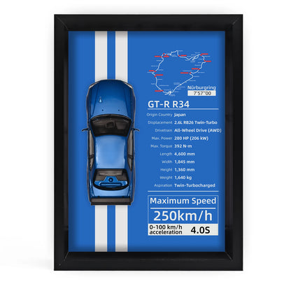Collector’s 3D Car Frame 2 – Wall Display with Realistic Diecast Model