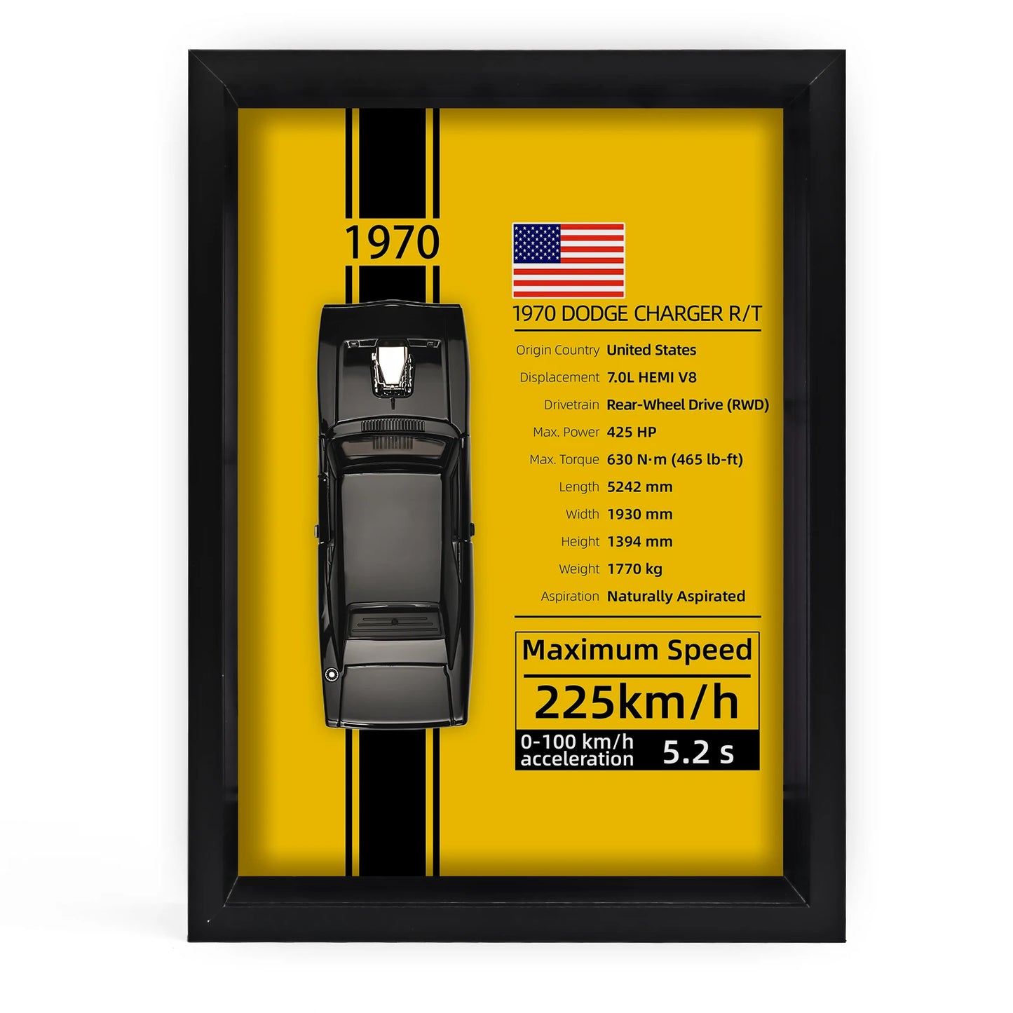 Collector’s 3D Car Frame 2 – Wall Display with Realistic Diecast Model