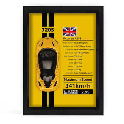 Collector’s 3D Car Frame 2 – Wall Display with Realistic Diecast Model