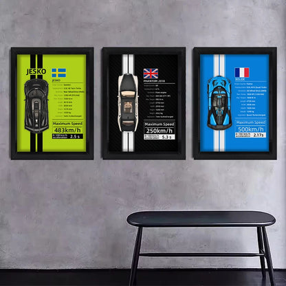 Collector’s 3D Car Frame 2 – Wall Display with Realistic Diecast Model