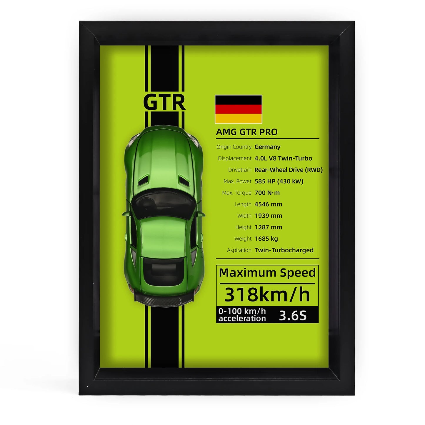 Collector’s 3D Car Frame 2 – Wall Display with Realistic Diecast Model
