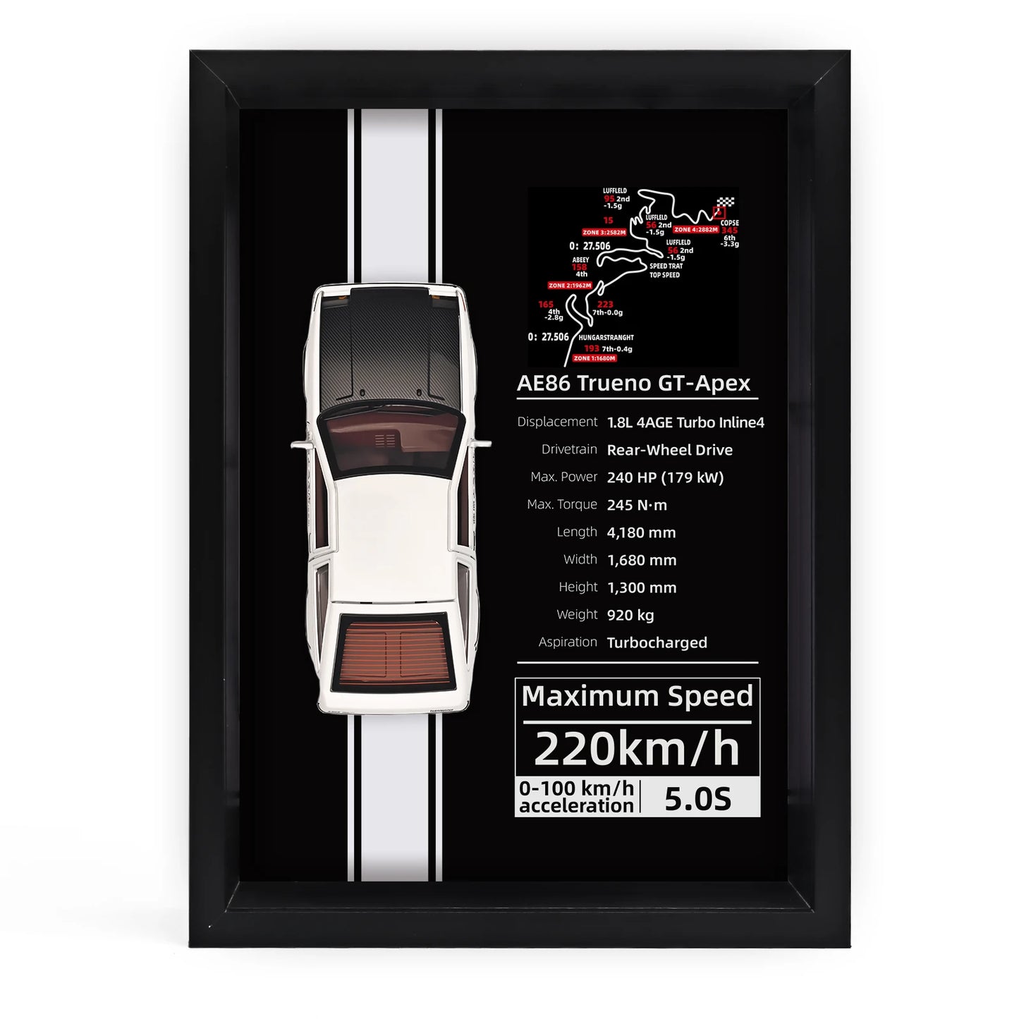 Collector’s 3D Car Frame 2 – Wall Display with Realistic Diecast Model