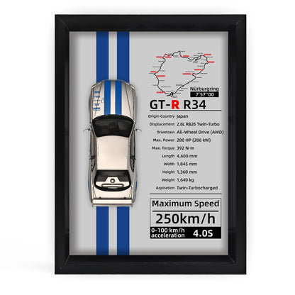 Collector’s 3D Car Frame 2 – Wall Display with Realistic Diecast Model