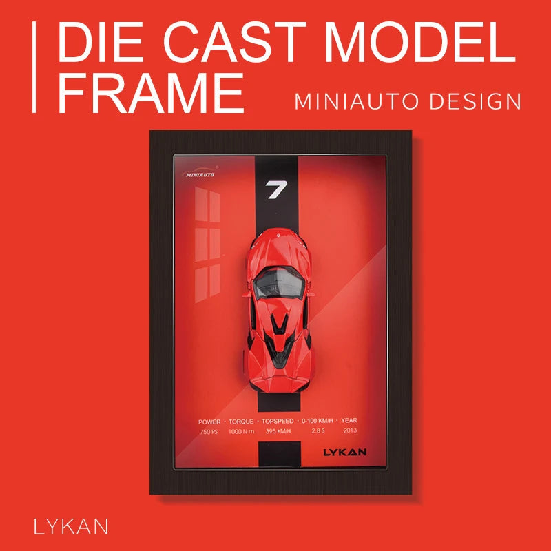 Collector’s 3D Car Frame – Wall Display with Realistic Diecast Model