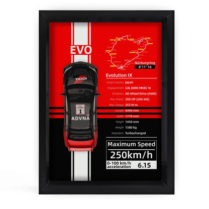 Collector’s 3D Car Frame 2 – Wall Display with Realistic Diecast Model