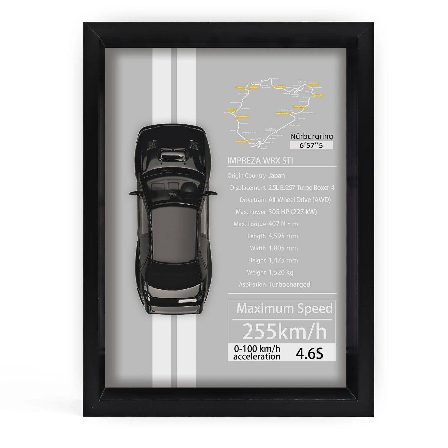 Collector’s 3D Car Frame 2 – Wall Display with Realistic Diecast Model