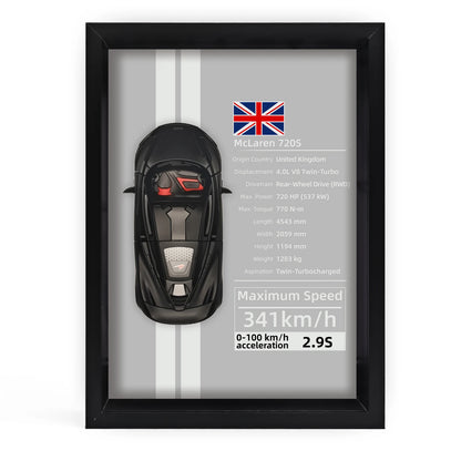Collector’s 3D Car Frame 2 – Wall Display with Realistic Diecast Model